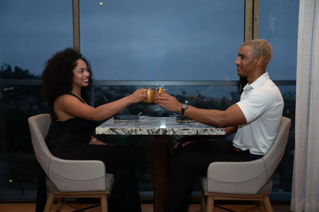Couple Dining at Sea & Sky with an ocean view